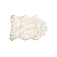 a white sheepskin rug on a white background