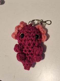 a crocheted keychain with an animal on it