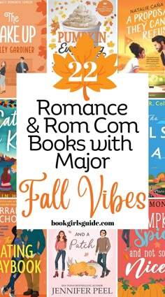 the cover of romance and rom com books with fall vibes