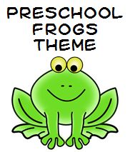 a green frog with the words preschool frogs theme