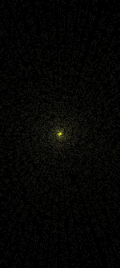 an abstract black background with small yellow dots in the center and light at the end