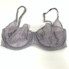 New Dream Angels Victorias Secret Bra 32ddd Unlined Balconet Silver Gray Floral Dots Lace Underwire Unlined Adjustable Straps Gray Silver Floral Lace Dots Detail Pattern Lace Underwire, Victoria Secret Angels, Victoria Secret Bras, Grey Floral, Bra Styles, Floral Lace, Women's Intimates, Top Styles, Adjustable Straps