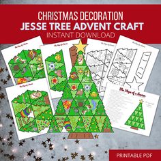 christmas tree printables for kids to make with their own paper crafting material