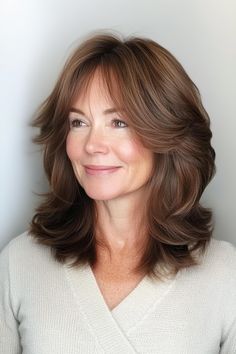 50+ Chic Hairstyles for Women Over 50 with Fine Hair in 2024 – Get Ins – CreativeBooster Lob With Wispy Bangs, Brunette Lob, Fresh Hairstyles, Long Layered Bob, Older Women's Hairstyles, Hair Layered, Haircuts For Medium Length Hair, Face Framing Bangs, Bangs Hairstyles