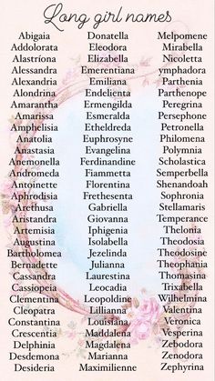 an image of the names of different people in latin language on a white background with pink flowers