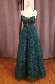 Hunter Green Floral Lace Scoop Neck A-Line Formal Dress Green Floral Dress Prom, Green Emerald Dresses, Leaf Prom Dress, Dark Green Prom Dress Plus Size, Hunter Green Ball Gown, Lace Green Prom Dress, Green Off The Shoulder Prom Dress, Green Prom Dress Off The Shoulder, Emerald Green Prom Dresses 2023