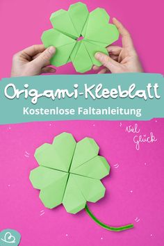 origami keeblati is an easy paper craft for st patrick's day