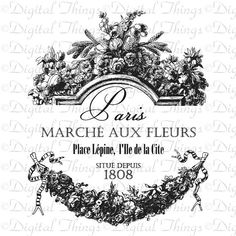 the label for an antique french florist