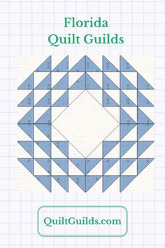 the florida quilt guide is shown in blue and white, with an image of a diamond on