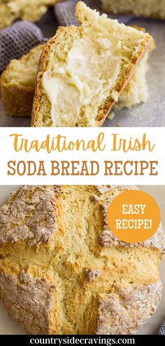 traditional irish soda bread recipe with text overlay