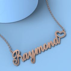 Raymond name necklace Rose Gold Custom Necklace with heart, Personalized Gifts For Her/Him Add something extra special to your jewelry box with Name Necklace Official engravable necklaces.
									The Raymond's name necklace with little heart unique gifts Rose Gold is best gifts for Raymond. Name Necklace Official provides affordable engravable jewelry that won't 
									break the bank. In addition, these pieces make for very thoughtful and appreciated gifts for friends and family. 
									And whether valentine's day gifts, mother's day gifts, christmas gifts, wedding gifts, graduation gifts, birthday gifts,
									 NAME NECKLACE are all the best gift choice store. Custom Name Rose Gold Heart Pendant Jewelry, Rose Gold Name Necklace In Metal, Rose Gold Metal Name Necklace For Gift, Personalized Rose Gold Heart-cut Necklace, Personalized Heart-shaped Rose Gold Name Necklace, Name Necklace Silver, Personalized Gifts For Her, Engraved Jewelry, Engraved Necklace