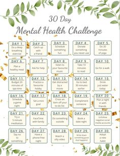 Bullet Journal Habit Tracker Ideas December Goals 30 Day, No Phone Challenge, 30 Day Mental Health Challenge, Bullet Journal Design, How To Be Prettier, Mental Health Challenge, Printable Habit Tracker, Free Planner Templates, Wellness Challenge