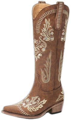 Cowgirl Boots Sparkly, Boots For Women Cowboy, Knee High Cowgirl Boots, High Cowgirl Boots, Rhinestone Cowboy Boots, Tall Cowgirl Boots, Cowboy Boots For Women, Classic Embroidery, Brown Cowboy Boots