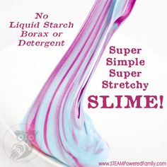 there is an advertisement for slime soap on the plate and it says, no liquid starch deterant or deterant