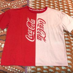 Cotton/Polyester Blend Official Coca-Cola Brand Tshirt From The Coca-Cola Factory In Atlanta, Ga. Nwot Never Been Worn Red Color Block T-shirt For Summer, Trendy Red T-shirt With Logo Print, Red Crew Neck Top With Graphic Print, Red Color Block Short Sleeve T-shirt, Red Cotton Color Block T-shirt, Casual Color Block Crew Neck Tops, Casual Red Color Block Shirt, Red Graphic Tee With Text Print, Red Casual Tops With Letter Print