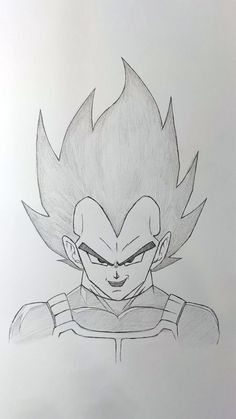 a drawing of gohan from dragon ball super saiyans, drawn in pencil