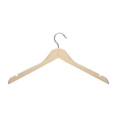 a wooden coat hanger on a white background