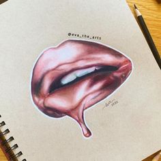 a drawing of an open mouth with blood dripping from it