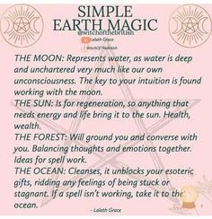 Nature Witchcraft, Pagan Magick, Earth Magic, Types Of Magic, Green Witchcraft, Magic E, Elemental Magic, Easy Magic