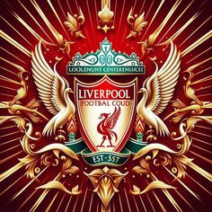 the liverpool football club crest on a red background