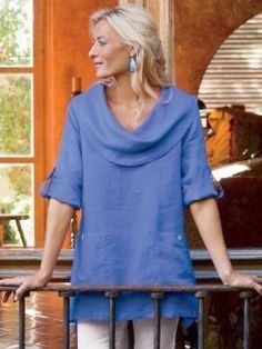 Fashion Over 60, Linen Clothing, Advanced Style, Women Tunic Tops, Fashion Over 50