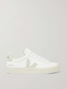 VEJA + NET SUSTAIN Campo leather and suede sneakers Minimalist White Shoes, Sneakers Veja, Cold Outfit, Net Sustain, Trainers Outfit, Veja Shoes, Street Style Shoes, Veja Sneakers, Fine Watches