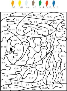 the color by number fish coloring page for kids with numbers and colors to help them learn how