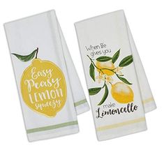 two hand towels with lemons on them