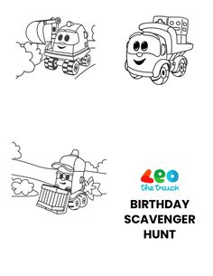 the birthday scavenger hunt with cars and trucks