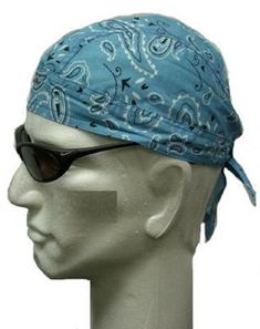 Premium Fitted Bandannas with Ties  (Also  called DOO RAG DU RAG DO RAG DOORAG DORAG DURAG  DOO RAGS DU RAGS DO RAGS DORAGS DORAGS DURAGS) *ONE SIZE FITS ALL *Heavyweight 100 % Cotton, higher thread count THAN MOST OTHERS-68x68 *Pigment printed or Reactive Printed - Color fast ...won't run or bleed, machine washable * Stitched Edge Finish The 8-inch ties allow you to custom fit to your size. A "Doo rag"(also known as a HEAD WRAP,  SKULL CAP, SKULLCAP,  FITTED Bandana or Bandanna, DU RAG, DO RAG, Du Rag, Hunting Hats, Style Bandana, Do Rag, Doo Rag, Hunting Hat, Art Studio At Home, Blue Paisley, Head Wrap