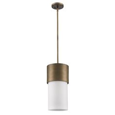 a brass and white light fixture