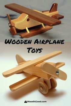 wooden airplane toys with the words wooden airplane toys written below and above it is an image of a toy plane