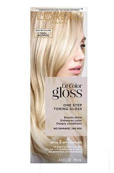 L'Oreal Paris Step Toning Hair Gloss, In-Shower At Home Use, Boosts Shine, Color, Conditioning, Brass Neutralizing, No Damage, No Mix, Ammonia free, Paraben free, 4 Fl of 1) Product details: The secret to up your hair color? Gloss by first at-home gloss in shower. tone, amazing shine, luxurious color Gloss tones neutralizes brassiness in revives fading reds, adds warmth back to brunettes. No mixing, no damage, no commitment. People will wonder gorgeous color- you'll never animal derived ingredients or byproducts. L'Oreal Paris Step Toning Hair Gloss, In-Shower At Home Use, Boosts Shine, Color, Conditioning, Brass Neutralizing, No Damage, No Mix, Ammonia free, Paraben free, 4 Fl of 1) Hello Dear Customer We want to thank you So Much for Doing business with Us We Hope You Had Such Good Exper Hair Color Gloss, Toning Hair, Brassy Hair, Hair Gloss, Hair Toner, Cool Blonde, L Oreal, Hello Dear, Loreal Paris