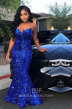 Royal Blue Sequins Strapless Floor Length Mermaid Prom Dress Royal Blue Homecoming Dresses Black Women, Blue Sparkly Prom Dresses Long, Royal Blue Homecoming Dresses Long, Royal Blue Prom Looks, Strapless Prom Dress Black Women, Prom Dresses Dark Skin, Dark Blue Prom Dress Black Women, Royal Blue Prom Dresses Black Women, Blue Prom Looks