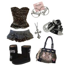 Goth Mcbling, Emo Mcbling Aestethic, Mcbling Aestethic 2000s, Dark Mcbling Outfits, Lepord Print 2000s Outfit, Goth Y2k, Trashy Outfits, Mcbling Fashion, 2000s Outfit