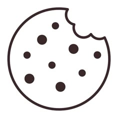 a cookie with chocolate chips on it is shown in black and white, as well as the