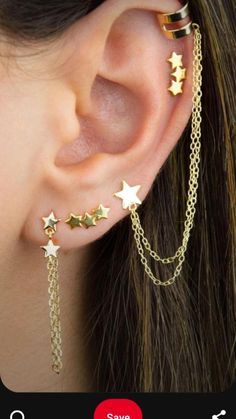 Girly Jewelry Earrings, Pearsings Ear Ideas, Hair Ecsesories, Unique Ear Piercings, قلادات متدلية, Pretty Jewelry Necklaces, Cute Ear Piercings, Princess Jewelry, Jewelry Accessories Ideas