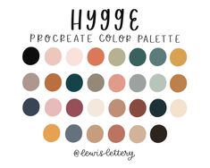 the hygge color palette is shown with different colors