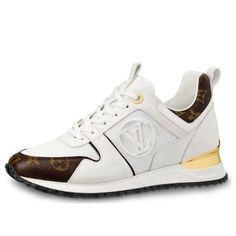 (WMNS) LOUIS VUITTON LV Run Away Calfskin Sports Shoes White 1A4XNH (SNKR/Women's) Luxury Lace-up Sports Sneakers, Luxury Lace-up Sneakers, Luxury Sneakers With White Sole For Sports, Luxury Perforated Sneakers For Sports, Luxury Perforated Sports Sneakers, Luxury Sneakers With Laces, Luxury Leather Sneakers For Sports, Luxury Sports Sneakers With Round Toe, Luxury Custom Sneakers For Sports With Round Toe