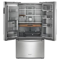 an open refrigerator with its doors wide open