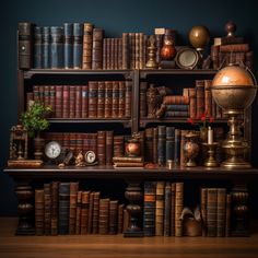 a bookshelf filled with lots of different types of books on top of each other