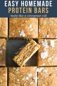 easy homemade protein bar recipe with text overlay