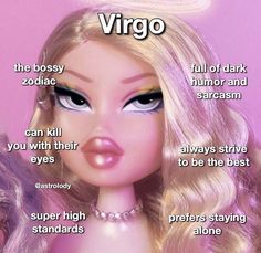 a close up of a barbie doll with words on it