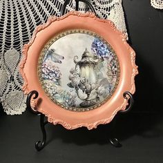 there is a plate with an image on it