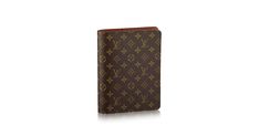 a louis vuitton passport case on a white background