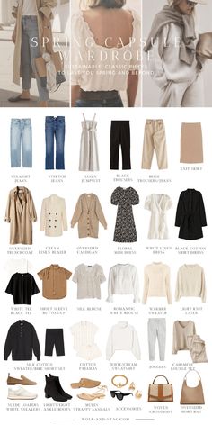 Spring Capsule Wardrobe 2023 Minimalist, Smart Casual Capsule Wardrobe Summer, Soft Wardrobe Aesthetic, Leisure Capsule Wardrobe, Minimalist Style Capsule Wardrobe, Classic Chic Capsule Wardrobe, Neutral Capsule Wardrobe Spring, Casual Style Aesthetic Capsule Wardrobe, Wide Leg Pants Capsule Wardrobe