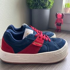 No Box 100% Authentic Wore Them Literally Twice They Are Amazing, I Just Need Money Palm Angels Shoes, Need Money, Low Top Sneakers, Palm Angels, Mens Shoes Sneakers, Low Top, Top Sneakers, Balenciaga, Red And Blue