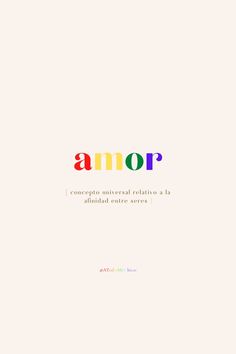 an image of the cover of a book with colorful lettering on it, which reads amor