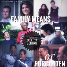 a collage of photos with the words family means, nobody gets left behind or forgotten