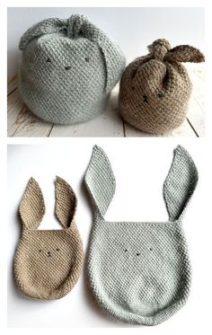 Bonny Bunny Bags Knitting Pattern Bunny Bag Crochet, Easy Knit Christmas Gifts, Look Knitting Projects, Knit Bag Pattern Free, Fast Knitting Projects, Knit Baby Toys, Knitting Ideas Creative, Knitted Bag Pattern, Simple Knitting Projects